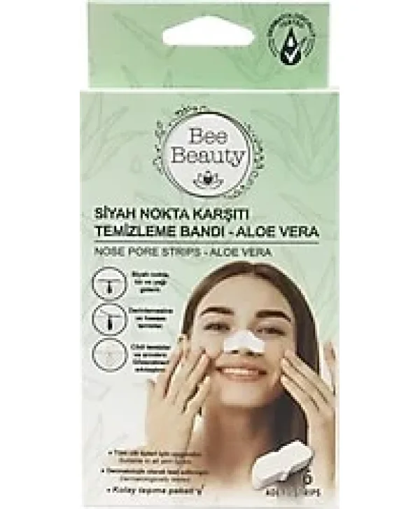 Bee Beauty Aloe Vera Siyah Nokta Karşıtı 6'lı Yüz Temizleme Bandı