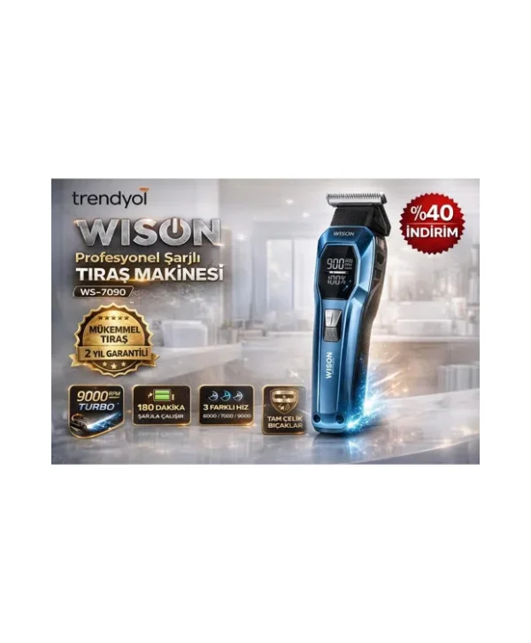 Wison Ws-7090 Profesyonel Şarjlı Saç & Sakal Tıraş Makinesi