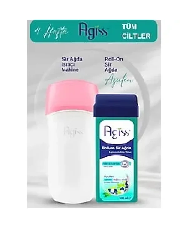 AGISS Tüm Cilt Tipleri Için,4 Hafta Etkili, Ağda Seti,azulen Roll-on Sir Ağda,sir Ağda Isıtıcı Makine