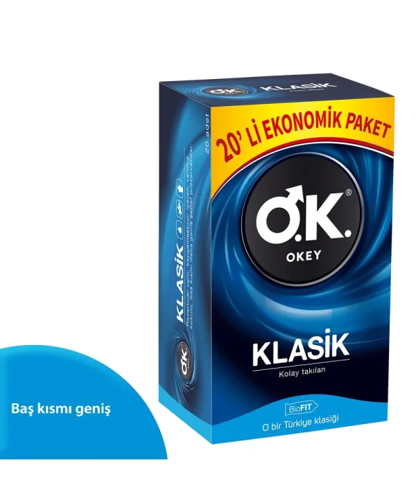 Okey Klasik Prezervatif Ekonomik Paket 20 Adet