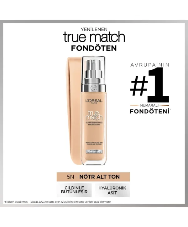 L'Oreal Paris True Match Fondöten 5N Sable/Sand