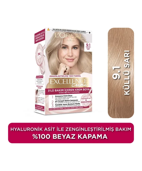 L'Oreal Paris Excellence Sarı Küllü Saç Boyası 9.1