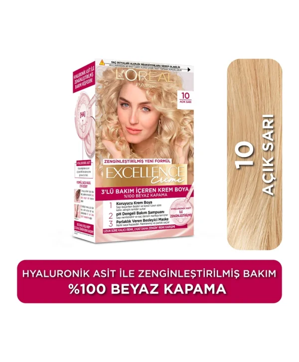 L'Oreal Paris Excellence Açık Sarı Saç Boyası 10