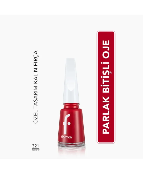 Flormar Nail Enamel Yoğun Pigmentli Parlak Oje No: 321 Red Flag