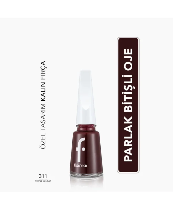 Flormar Nail Enamel Yoğun Pigmentli Parlak Oje No: 311 Purple Scarlett