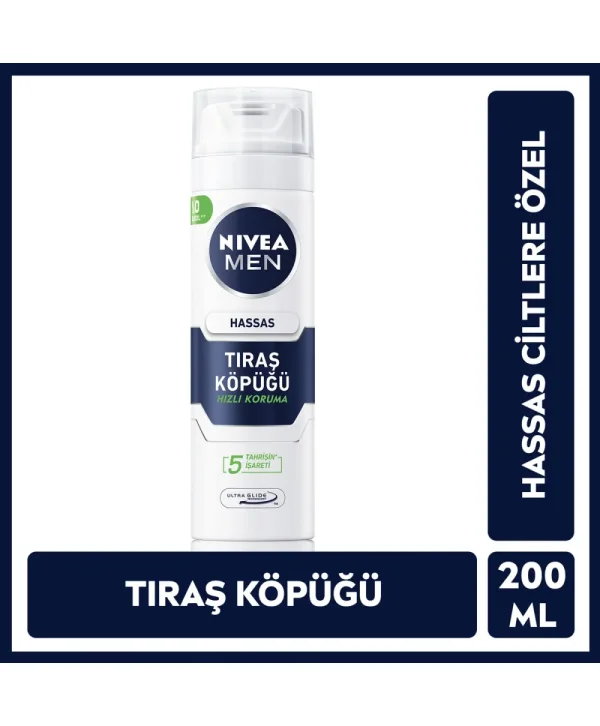 Nivea Men Erkek Hassas Ciltler için Koruyucu Tıraş Köpüğü 200 ml