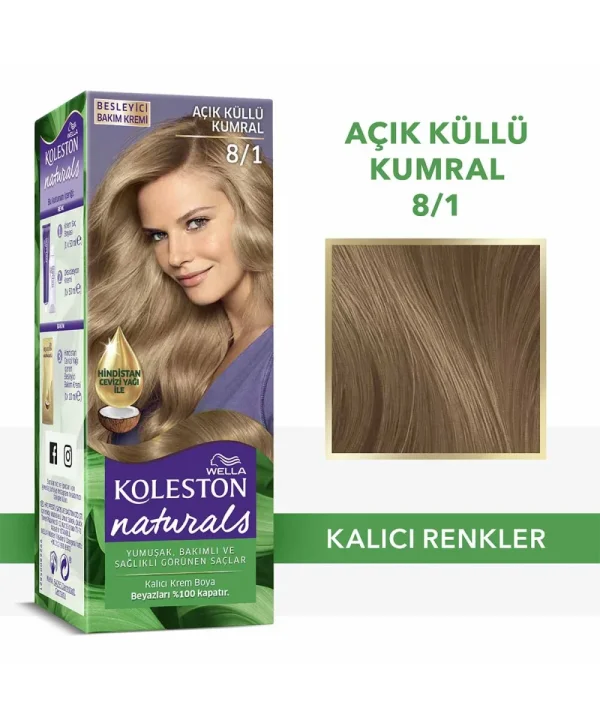 Wella Koleston Naturals Saç Boyası 8/1 Açık Küllü Kumral