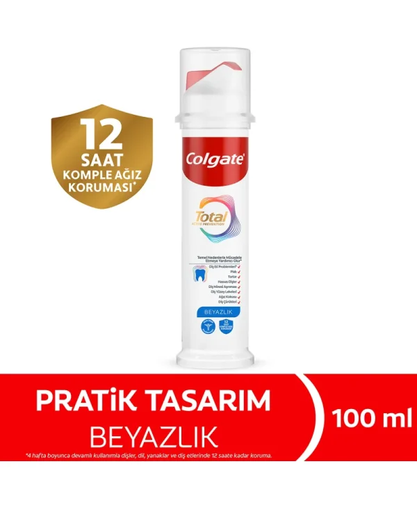Colgate Total Beyazlık Diş Macunu Pratik Tasarım Beyazlatıcı 100 ml