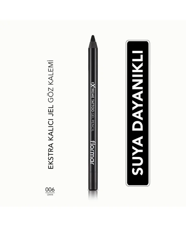 Flormar Extreme Tattoo Suya Dayanıklı ve Uzun Süre Kalıcı Jel Göz Kalemi Siyah