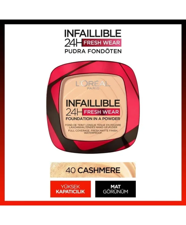 L'Oreal Paris Infaillible 24H Fresh Wear Pudra Fondöten 40 Cashmere