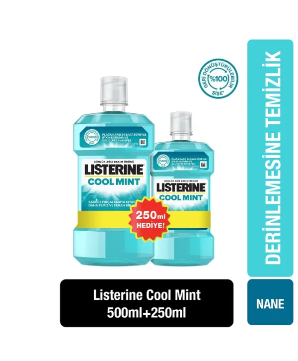 Listerine Ağız Bakım Suyu Cool Mint 500 ml + 250 ml