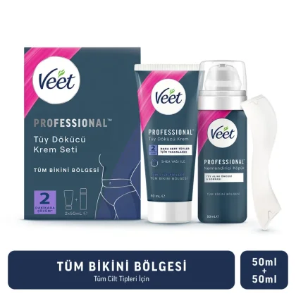 Veet Professional Bikini Bölgesi Özel Tüy Dökücü Krem Seti 50ml + 50ml