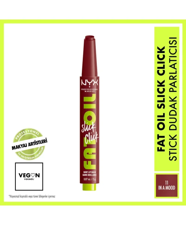 Nyx Professional Makeup Fat Oil Slick Click Parlatıcı Dudak Balmı 11 In a Mood