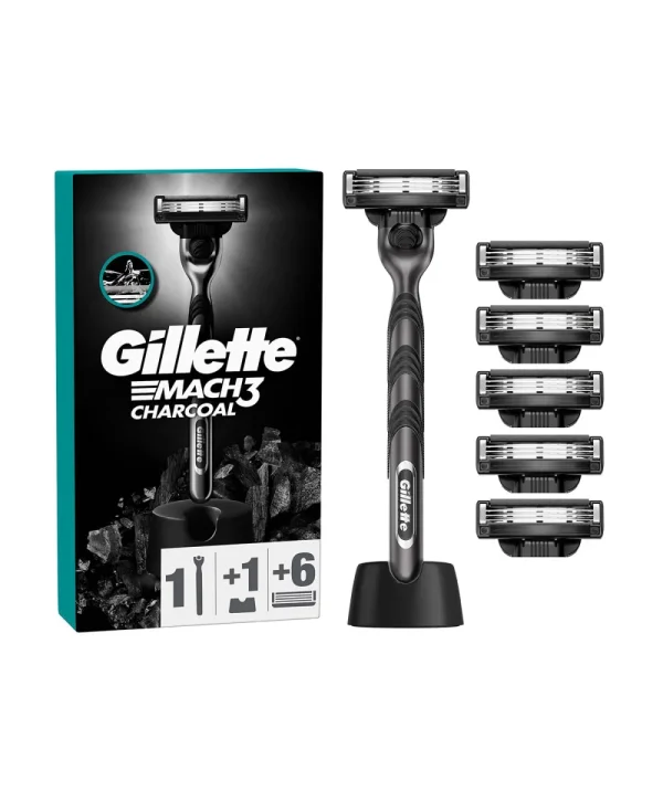 Gillette M3 Charcoal Tıraş Makinesi + 6 Yedek Bıçak Seti
