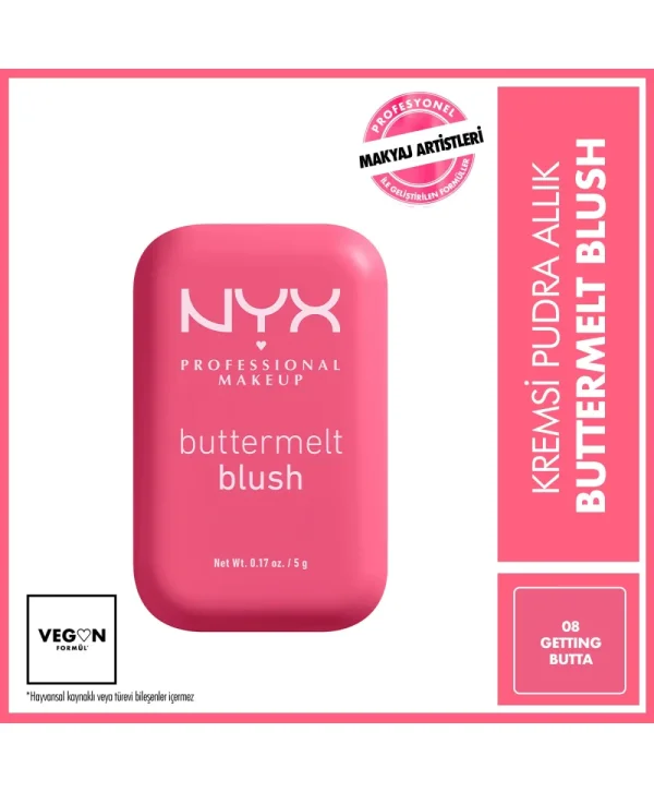 Nyx Professional Makeup Buttermelt Blush Kremsi Pudra Allık 08 Getting Butta