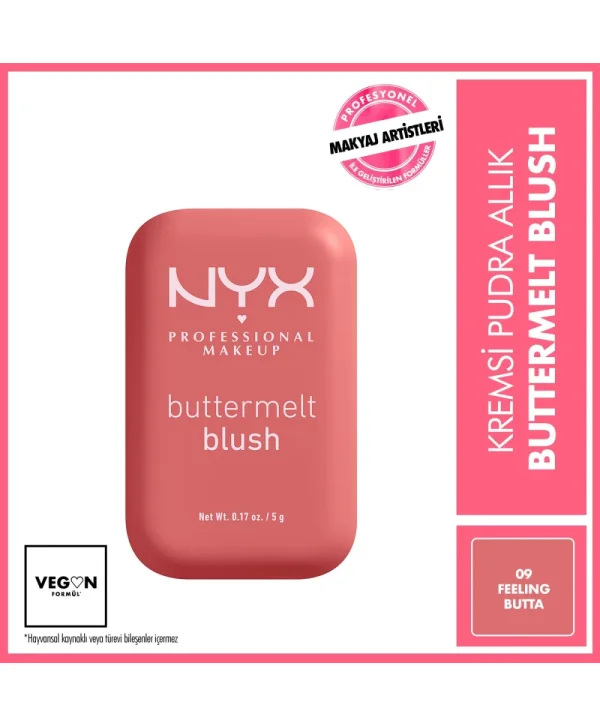 Nyx Professional Makeup Buttermelt Blush Kremsi Pudra Allık 09 Feelin Butta