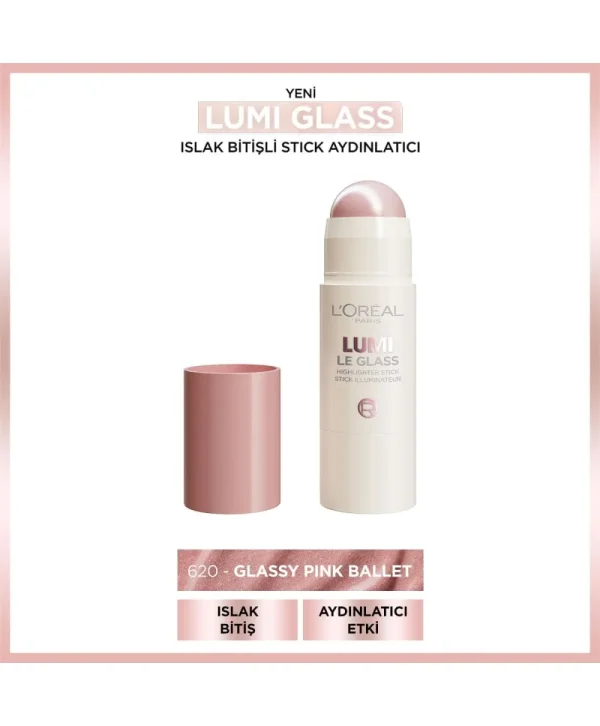 L’Oreal Paris Lumi Glass Islak Bitişli Stick Aydınlatıcı 620 Glassy Pink Ballet