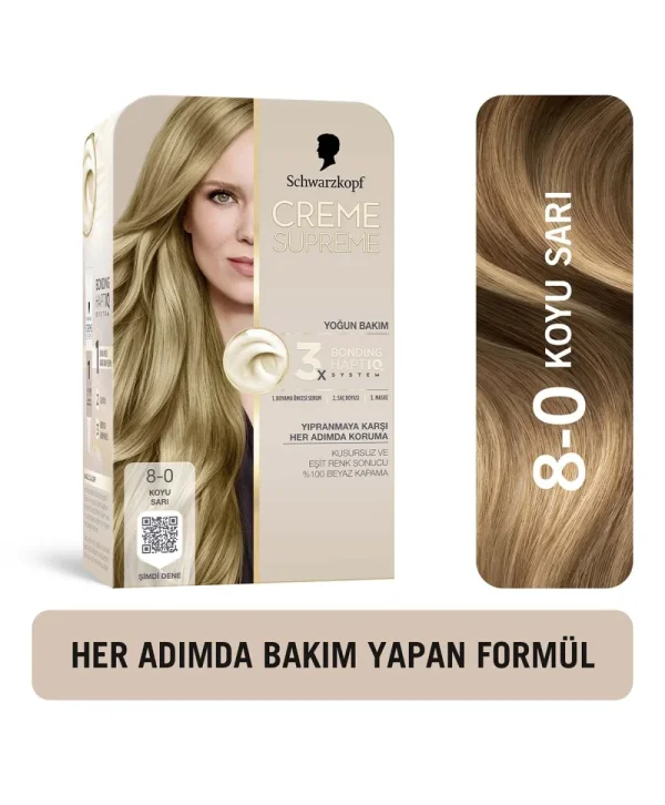 Creme Supreme Saç Boyası Koyu Sarı 8-0