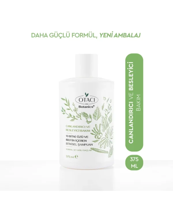 Otacı Botanics+ Canlandırıcı & Besleyici Bitkisel Bakım Şampuanı 375 ml 