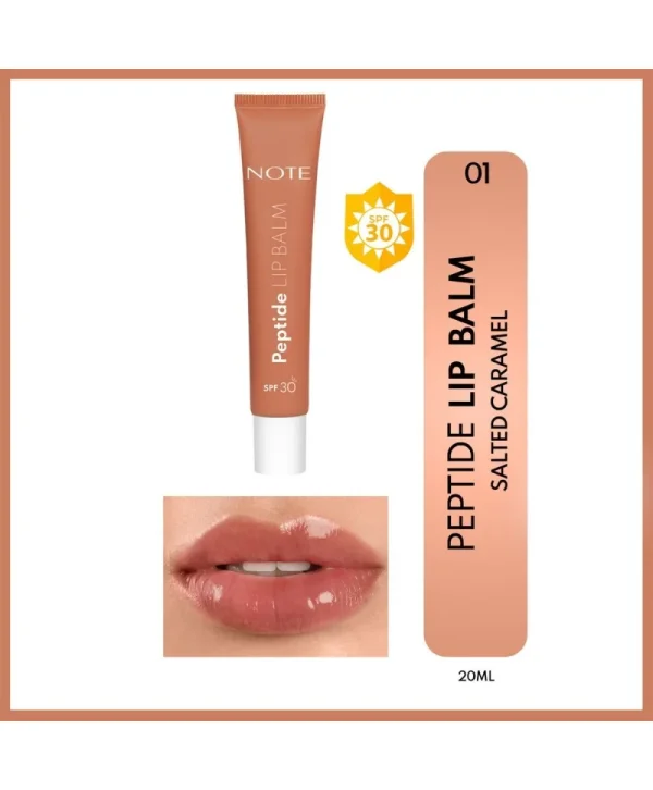 Note Peptide Glow SPF 30 Nemlendirici ve Parlatıcı Renkli Dudak Balmı Caramel 01