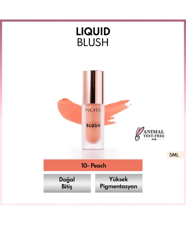 Note Nemlendirici Etkili Işıltılı Likit Allık 10 Peach