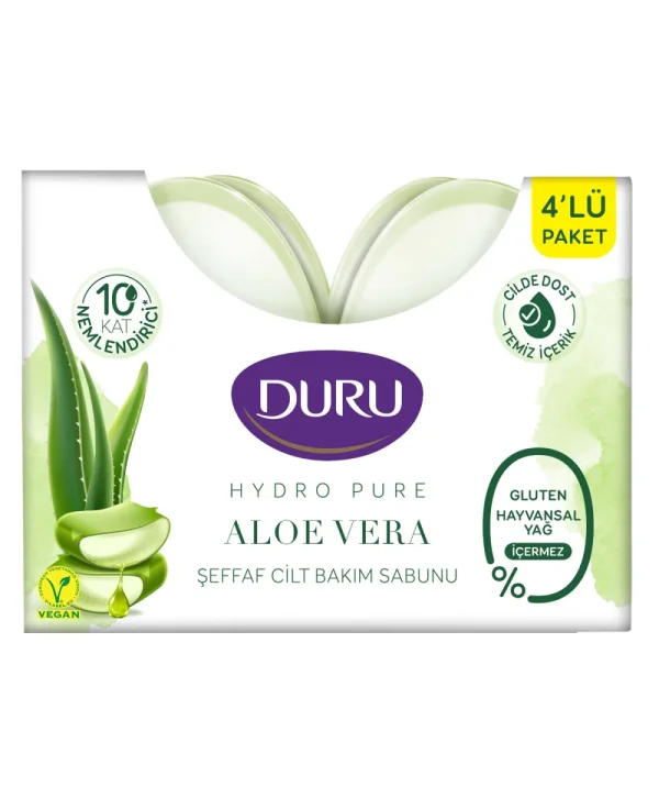 Duru Hydropure Aloe Vera Şeffaf Cilt Bakım Sabunu 135 g 4'lü Paket