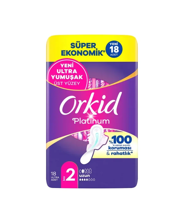Orkid Platinum Dörtlü Hijyenik Ped Uzun 18'li