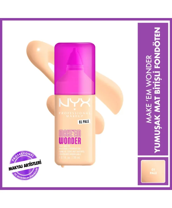 Nyx Professional Makeup Make em Wonder Fondöten 01 Pale