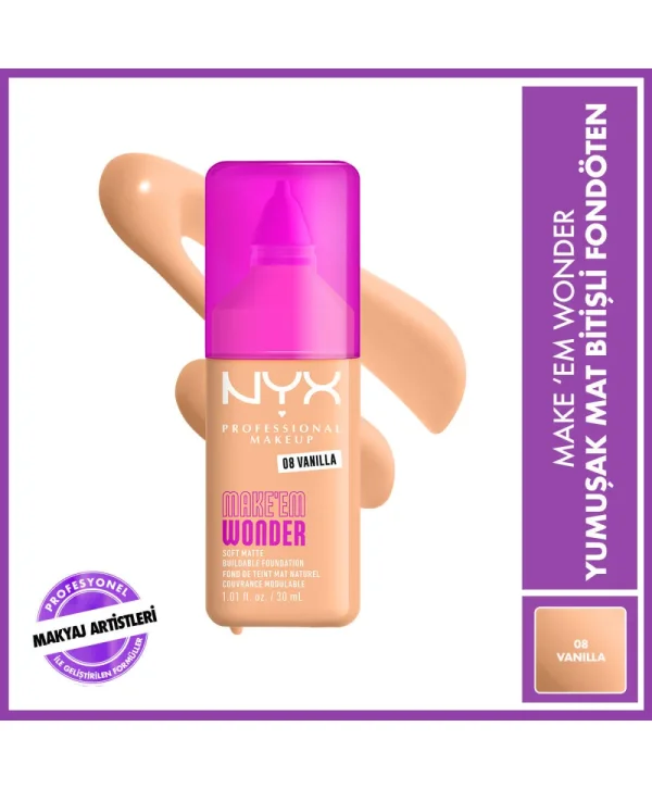 Nyx Professional Makeup Make em Wonder Fondöten 08 Vanilla
