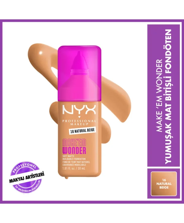 Nyx Professional Makeup Make em Wonder Fondöten 016 Natural Beige