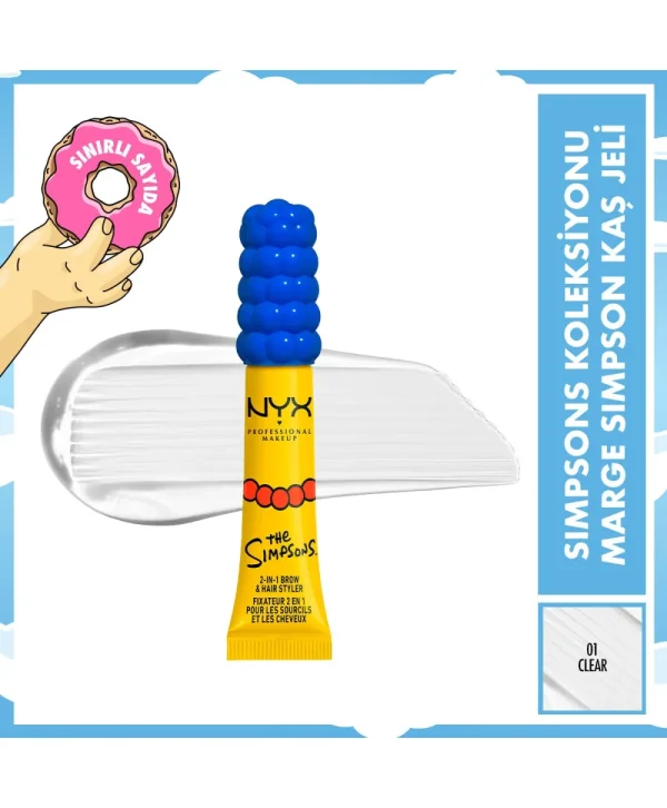 Nyx Professional Makeup Simpsons Koleksiyonu Mega Glue Şeffaf Kaş ve Saç Sabitleyici