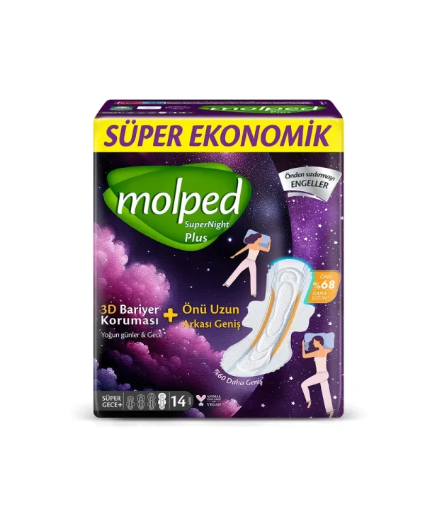 Molped Supernight Önü Uzun Süper Gece Plus 14'lü