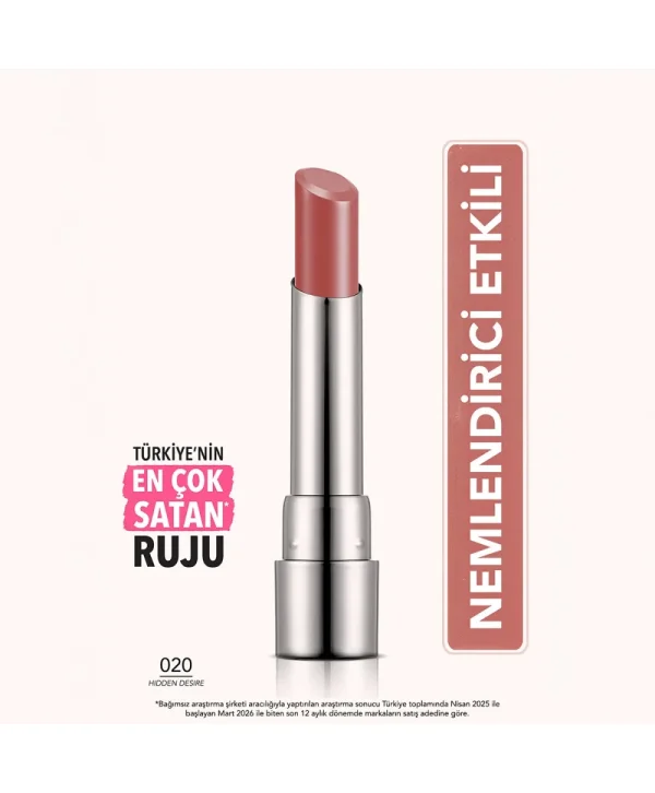 Flormar Sheer Up Parlak Bitişli Nemlendirici Etkili Ruj No: 020 Hidden Desire