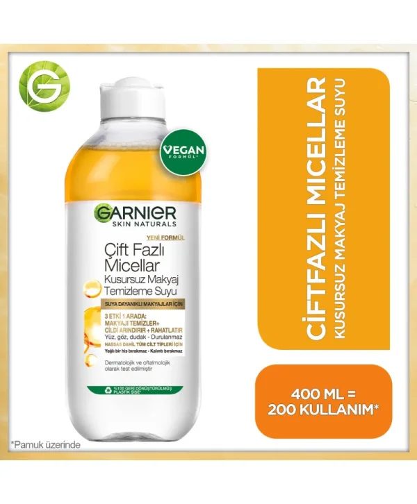 Garnier Çift Fazlı Micellar Kusursuz Makyaj Temizleme Suyu 400 ml