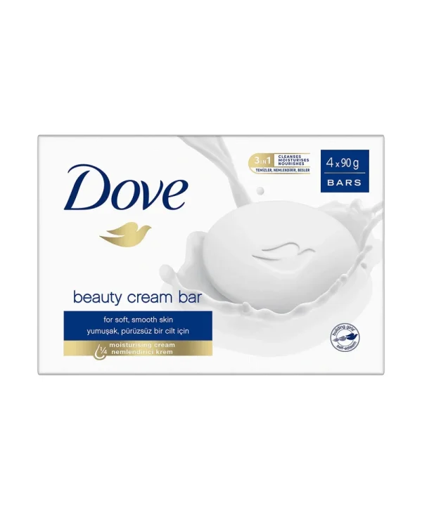 Dove Beauty Cream Bar Original Yumuşak Pürüzsüz Bir Cilt İçin Nemlendirici Krem 4x90 g