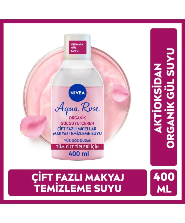 Nivea Aqua Rose Micellar Gül Suyu İçeren Çift Fazlı Makyaj Temizleme Suyu 400 ml