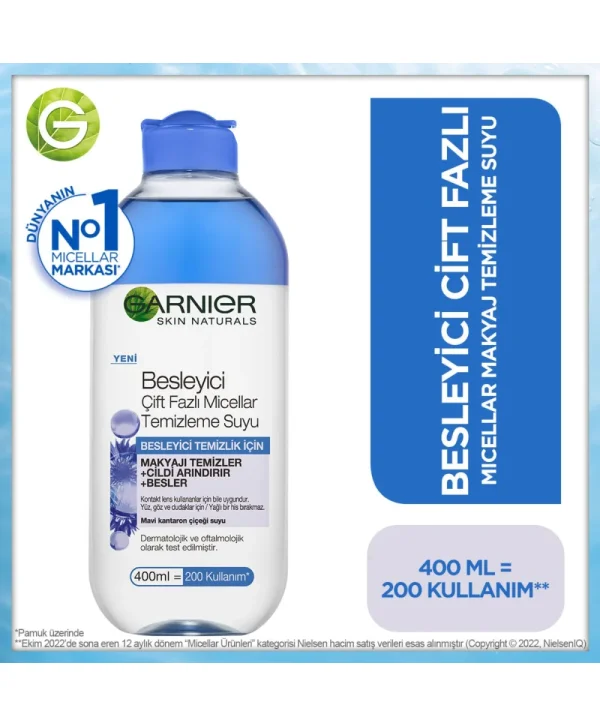 Garnier Besleyici Çift Fazlı Micellar Temizleme Suyu 400 ml