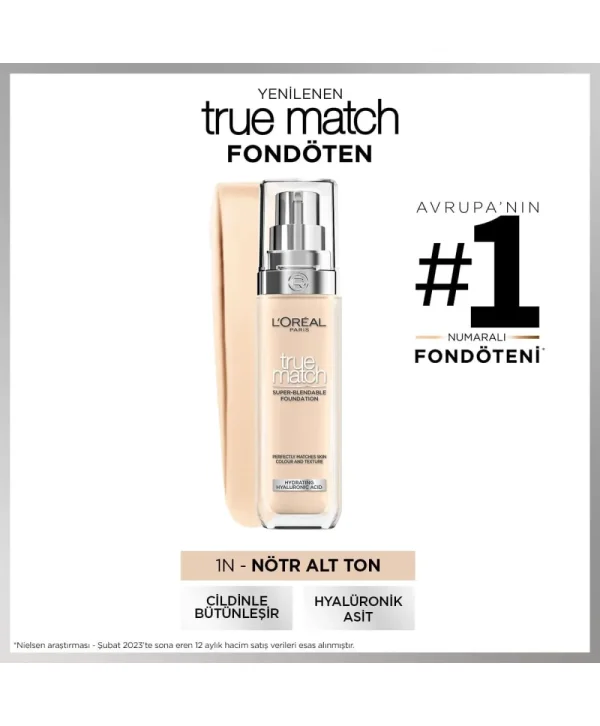 L'Oreal Paris True Match Fondöten No: 1N