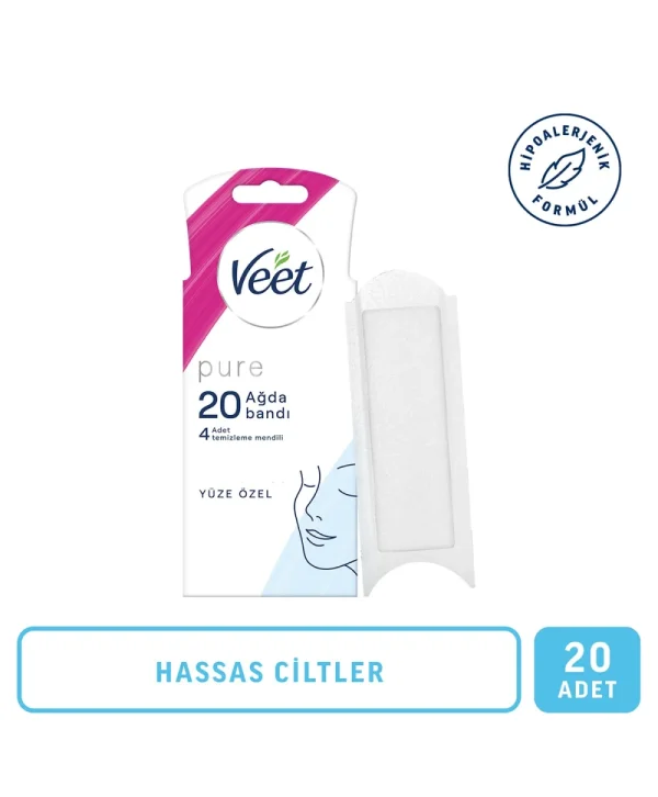 Veet Pure Yüze Özel Hipoalerjenik Ağda Bandı 20li