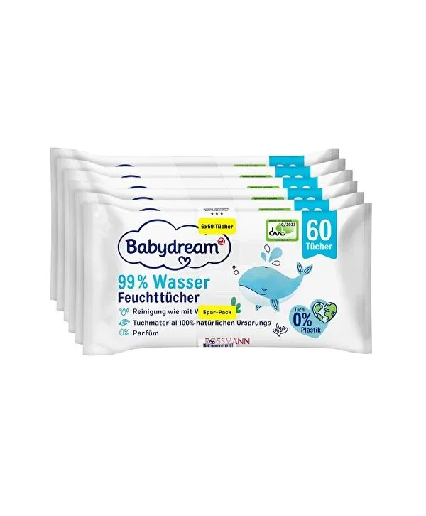 Babydream Islak Mendil Yüzde 99 Su 6x60'lı