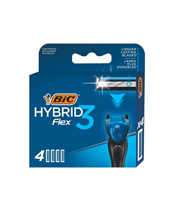 BIC Flex3 Traş Bıçağı Hybrid 3 Bıçaklı 4 Yedek Kartuş 1 adet