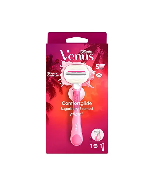 Gillette Venus ComfortGlide Sugarberry Kokulu Miami Kadın 5 Bıçaklı Tıraş Makinesi